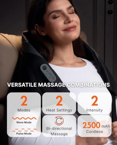 TRIDUCNA Shiatsu Neck Shoulder Back Massager with Heat, Electric Massage Pillow with Deep Tissue Kneading for Lower Back, Calf, Leg Massage - Use at Home, Office, and Car (Dark Grey) - Image 6