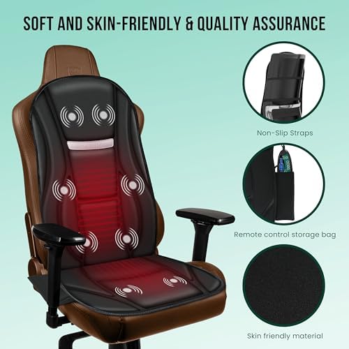 Snailax Vibration Back Massager with Heat, 8 Motors Massage Chair Pad - Image 5
