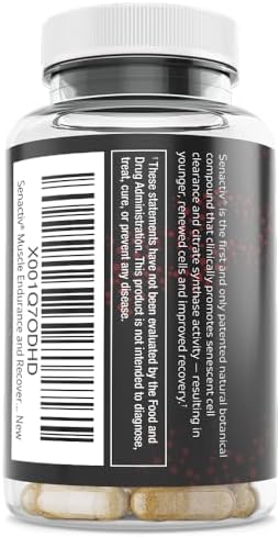 Senactiv, Senolytic Nutraceutical for Advanced Cellular Rejuvenation & Endurance Supplement. Clears Senescent Zombie Cells for Elite Workout Recovery, Stamina & Longevity, 60 Capsules - Image 4