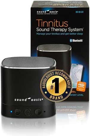 Sound Oasis® Bluetooth® Tinnitus Sound Therapy System® – 25 Built-in Tinnitus Relief & Relaxation Sounds, Extended 12-Hour Sound Tracks, Rechargeable Bluetooth Speaker for Sleep & Sound Masking by SoundOasis