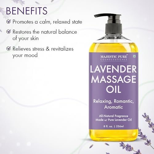 Majestic Pure Lavender Massage Oil, Relaxing Aromatherapy, 8 Fl Oz - Image 6