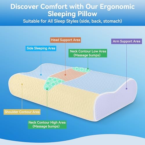 Pillow 16x24 inches - Bed Pillow for Sleeping, Bed Pillow for Back, Stomach, Side Sleepers - Image 2