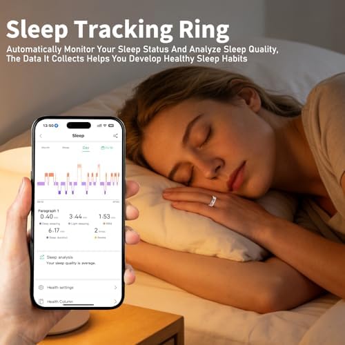 Smart Ring for Women Fitness Ring, No Subscription Fee Enamel Rose Gold 8# - Image 3