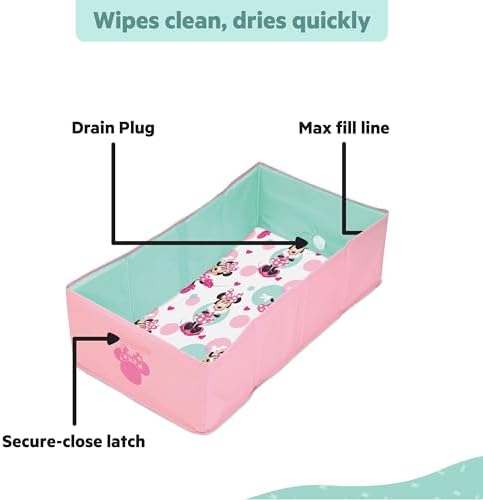 Disney Baby Minnie Mouse Tuckaway Toddler Folding Tub, Converts Shower to Bathtub, Folds to Store, Easy to Clean, Portable Baby Bathtub for Travel, 12M-5Y - Image 4