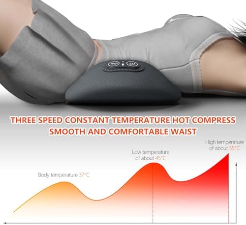 Back Massager for Sciatica Pain Relief, 3-in-1 Lumbar Support Device with Traction & Heat, Lower Back Pain Relief, Neck and Back Massage Pillow - Image 5