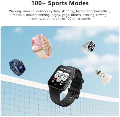 Blackview Smart Watch for Men Women,1.91" HD Touchscreen Fitness Watch with Flashlight, Bluetooth Notifications/Make Calls, Heart Rate/Sleep Monitor/2 Straps, Fitness Watch for Android/iPhone - Image 6