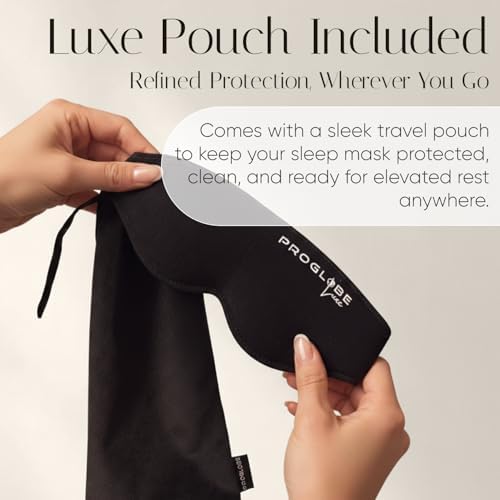 Proglobe Luxe Sleep Mask for Back and Side Sleepers, 3D Eye Mask, Black - Image 5