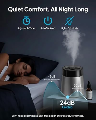 Livatro 7L Stainless Steel Cool Mist Humidifier for Bedroom & Large Room - Image 5
