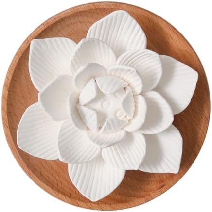 Lotus Flower Wooden Pallet Ceramic Essential Oil Mini Diffuser by Unknown