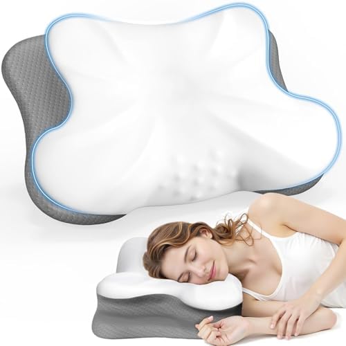 Pillow for Neck and Shoulder Support, Ergonomic Bed Pillow for Side, Back, Stomach Sleepers, White by Unknown