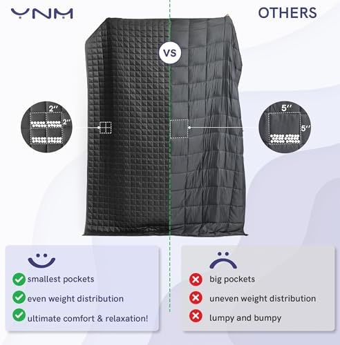 YnM Cooling Weighted Blanket for Adults, 20lbs Heavy Bed Throw for One Person of 190lbs, Perfect for Hot Sleepers or Warm Climates with Cooling Rayon/Glass Beads(60x80 Inches,Queen Bed, White) - Image 6