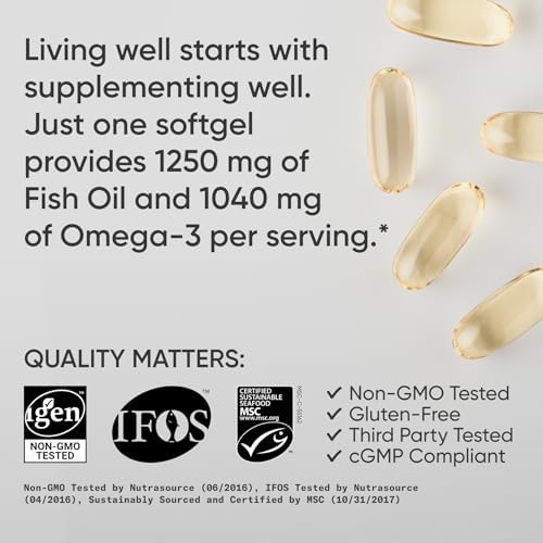 Sports Research® Omega-3 Fish Oil 1250mg from Wild Alaska Pollock, 30 Count - Image 4