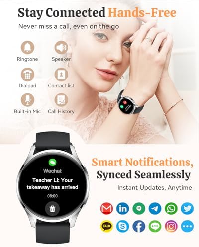 Smart Watch Fitness Tracker for iPhone Android for Women Men, Activity Tracker with Calorie & Step Counter, 150+ Sports, Daily Workout & Sleep Monitor，IP68 Waterproof Smartwatch (Black) - Image 5
