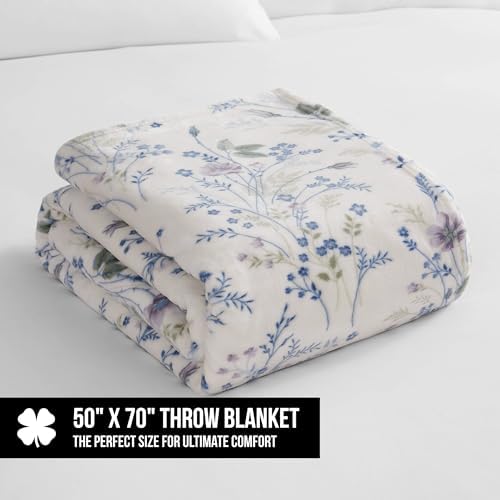 Lucky Brand Wildflower Purple Floral 50"x70" Cozy Plush Blanket - Premium Microfiber Throw for Luxurious Comfort and Style - Image 2