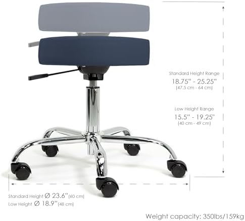 EARTHLITE Pneumatic Massage Salon Drafting Stool - No Leaking (vs. Hydraulic), Adjustable, Rolling, CFC-Free / Medical Spa Facial Chair - Image 2