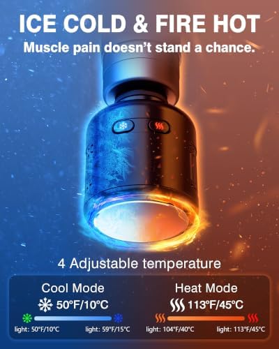 cotsoco Mini Massage Gun with Heat and Cold, Deep Tissue Percussion Muscle Massager, Portable Full-Metal Handheld Massager, Gift for Men Women, Gym Travel Recovery - Image 2