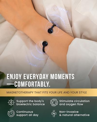 MagnetRX® Twisted Cable Magnetic Bracelet Cuff (Black, Medium) - Image 3