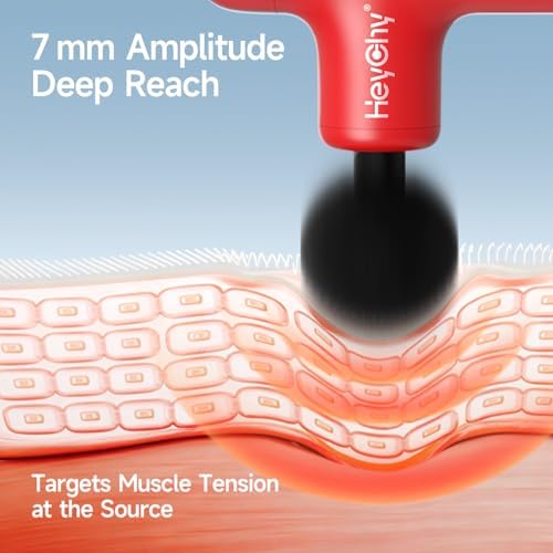 HEYCHY Super Mini Massage Gun Deep Tissue Portable Muscle Massager, 3000RPM - Image 3