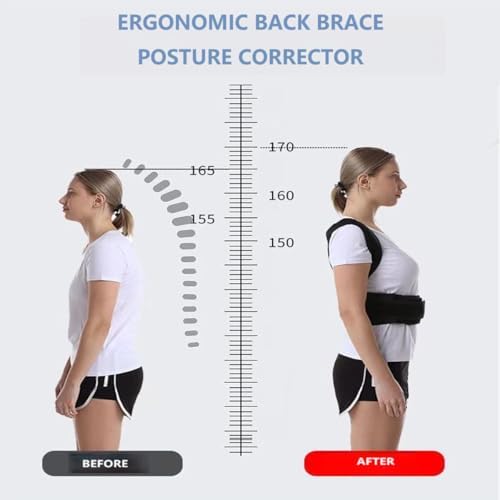 Posture Corrector for Women and Men, Upgraded Full Back Brace Support, Adjustable Shoulder Straightener for Improving Back Posture L(35"-40") - Image 2