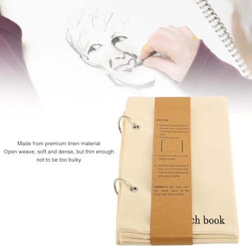 ariarly Blank Fabric Sketchbook, Portable Travel Journal Planner Notebook - Image 7