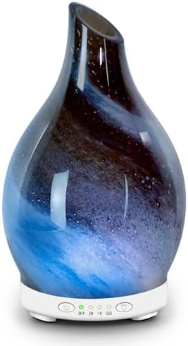 Essential Oil Diffuser 120ML Glass Aromatherapy Diffuser with 4 Timer Settings & 7 Color Changing Lights, Auto Shut-Off, Ultra Quiet Oil Diffuser for Home, Office, Yoga, Spa by Maromamix