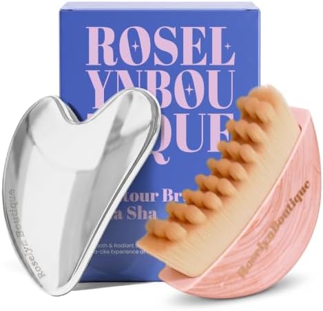 ROSELYNBOUTIQUE Lymphatic Contour Face Brush & Gua Sha Facial Tools by ROSELYNBOUTIQUE