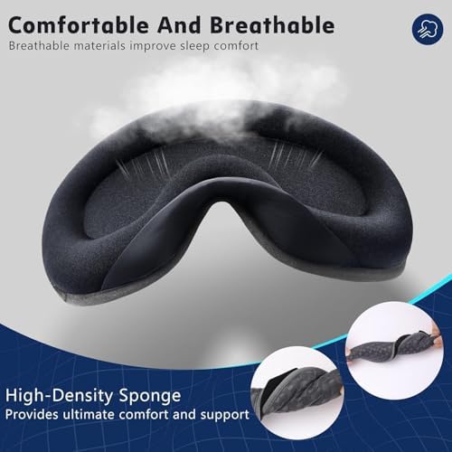 Sleep Mask for Side Sleepers, 3D Contoured Eye Mask with Total Blackout, Soft Lightweight Eye Cover with Adjustable Strap for Travel, Sleeping, Night Shift & Nap - Image 4
