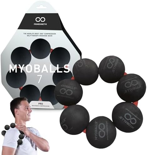 PRIMEKINETIX MyoBalls Massage Therapy Balls - 360° Relief for Plantar Fasciitis, Shin Splints, Tight Calves & IT Band - Deep Tissue Trigger Point Tool for Athletes & Active Lifestyles - 7 Ball Set by PrimeKinetix