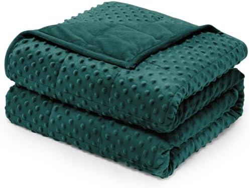 Wemore Weighted Blanket for Adults 15 lbs Queen Size 60"x80" Dark Green by WemoreDirect