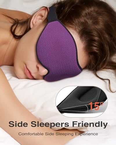 MABAO Sleep Mask for Side Sleeper, Eye Mask for Sleeping Women Men, Purple - Image 2