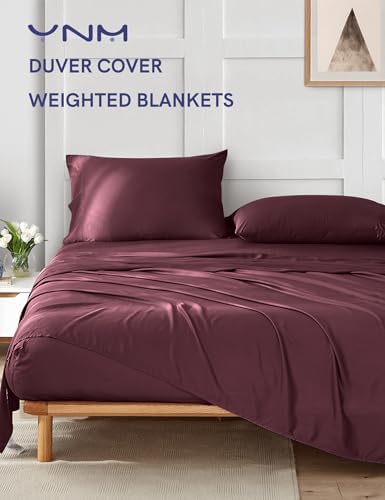 YnM Cooling 3-Side Zipper Duvet Cover for Weighted Blankets | Easy on, Easy Off Rose Puerple, 80"x87" - Image 2