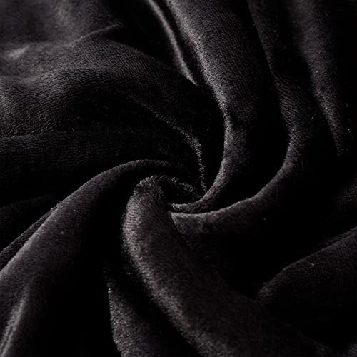 NANPIPER Fleece Blanket Sherpa Throw,Soft Fuzzy Blankets for Couch,Black 50"x60" - Image 4
