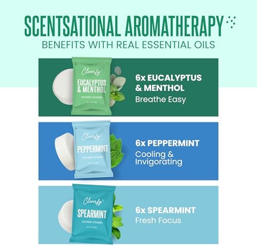 Cleverfy Eucalyptus Shower Steamers, Aromatherapy Gifts for Men, 18 Tablets - Image 5