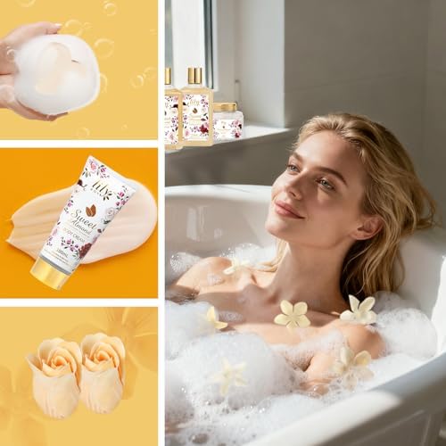 9Pcs Moisturizing Almond Spa Kit Bath Gifts Set Spa Gift Baskets for Women - Image 4