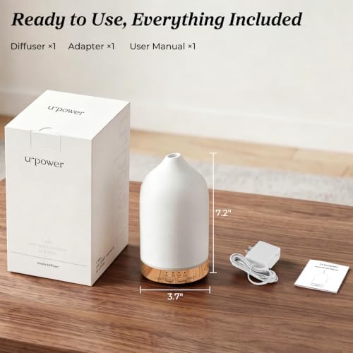 URPOWER 180mL Ceramic Essential Oil Diffuser Aromatherapy Diffuser for Home - Image 7