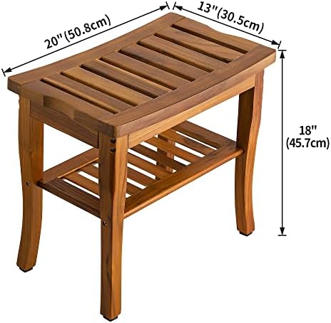 VaeFae Teak Shower Bench, Large Bench - Image 3