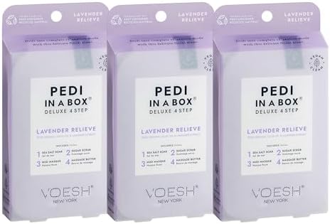 VOESH Pedi in a Box 4 Step, Pedicure Set, At-Home Pedicure, DIY Pedi, Foot Treatment, Pedicure Supplies, Foot Scrub, Foot Spa, Foot Care, Foot Therapy by Unknown