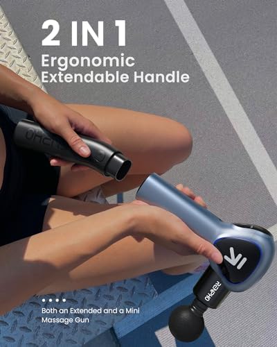 Renpho Massage Gun Deep Tissue, Back Massager for Pain Relief with Long Extension Handle, Percussion Handheld Mini Muscle Massagers Cordless for Athletes Neck, Reach - Image 2