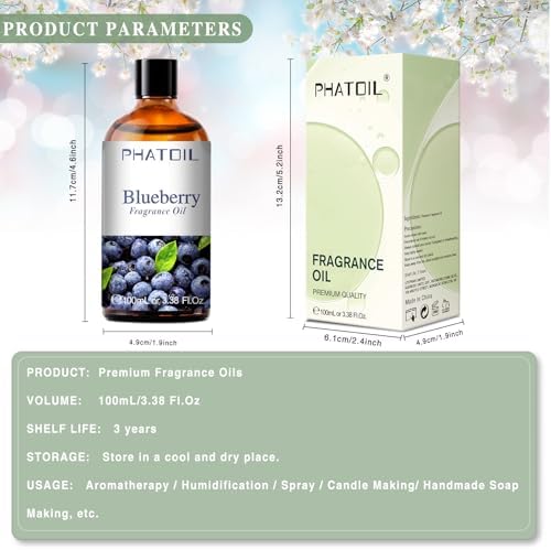 PHATOIL Blueberry Fragrance Oil for Diffuser Aromatherapy 3.38FL.OZ - Image 6