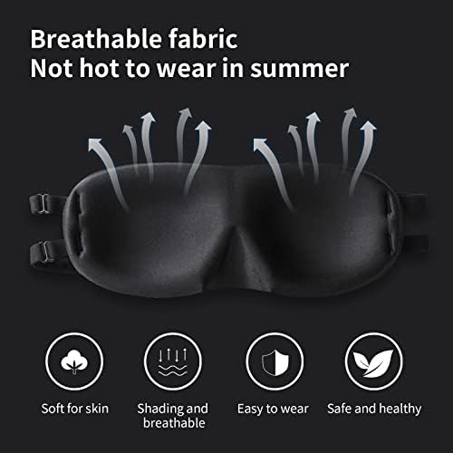 ALASKA BEAR Sleep Mask 2 Straps, Deep Concave Molded Foam Mask with Convex Eye Cups and Light Blocking Nose Contour, Two Adjustable Elastic Bands Stay on Head w/o Slipping, Black - Image 6