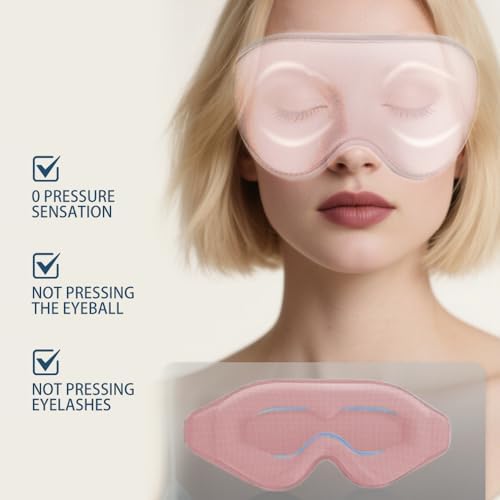 Sleep Mask for Side Sleeper Women Men, 100% Light-Blocking Eye Mask for Deeper Sleep, Zero Eye Pressure, Soft Breathable Adjustable Elastic Strap Perfect for Travel and Insomnia - Image 5