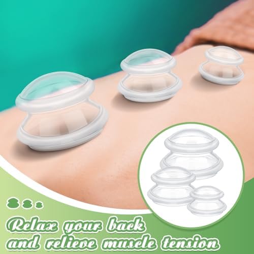 TrelaCo 6 Pcs Silicone Cupping Kit for Massage Therapy,Clear - Image 3