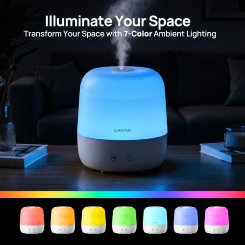 Clarston Humidifiers for Bedroom, 2L Cool Mist Humidifier, 24dB Quiet Sleep - Image 6