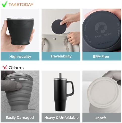TakeToday Collapsible Cup 8 oz 4-Pack for Travel - Image 2