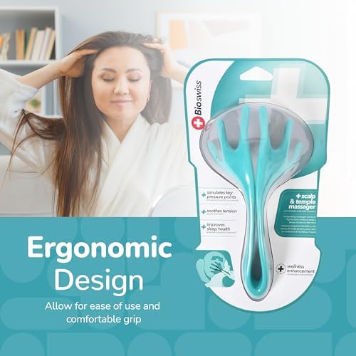 BioSwiss Head Massager, Handheld Scalp and Temple Tingler and Scratcher, Relaxing Hair and Head Stimulation Tool - Image 6