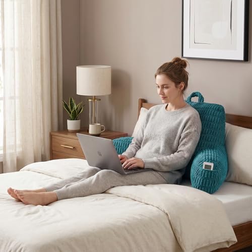 Reading Pillow for Sitting in Bed with Arm,Olive Corduroy,M - Image 2