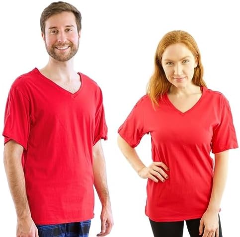 Inspired Comforts Unisex Post Surgery & Rehab V Neck Dual Access Snap Shirt - Image 2