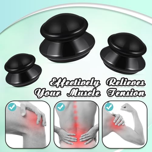 TrelaCo 6 Pcs Silicone Cupping Kit for Massage Therapy,Black - Image 3