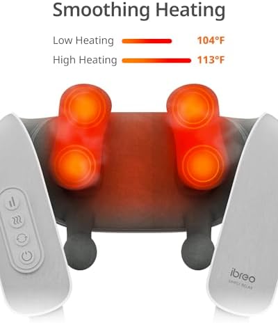 Cordless Shiatsu Neck and Back Massager with Heat, 10 Mins x 12 Uses, 3 Massage Modes & 2 Intensity Levels, 3D Kneading Deep Tissue for Pain Relief, Voice Prompt & Smart Memory, Relax for Women, Men - Image 3