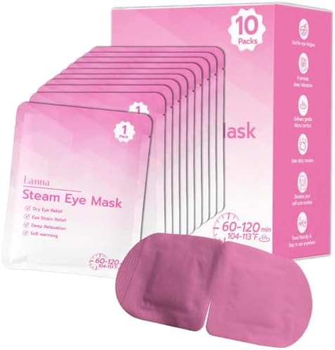 LANNA Heated Steam Eye Mask, Disposable 120 Minutes, Pink Unscented, 10 Pcs - Image 2